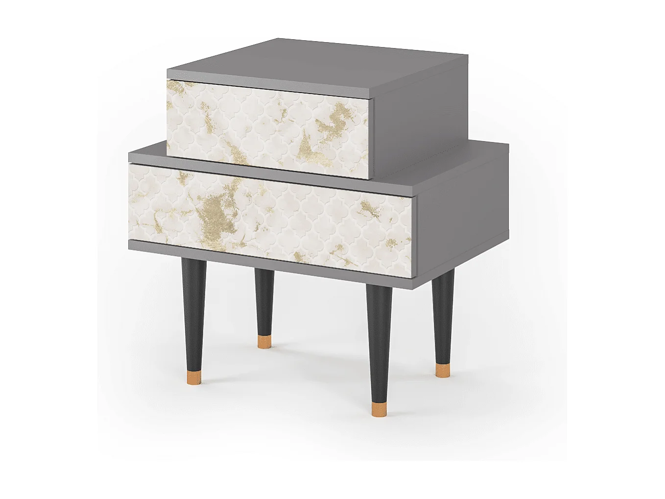 Table de nuit - 58х58х41 cm - NS1 - Sahara desert, Gris