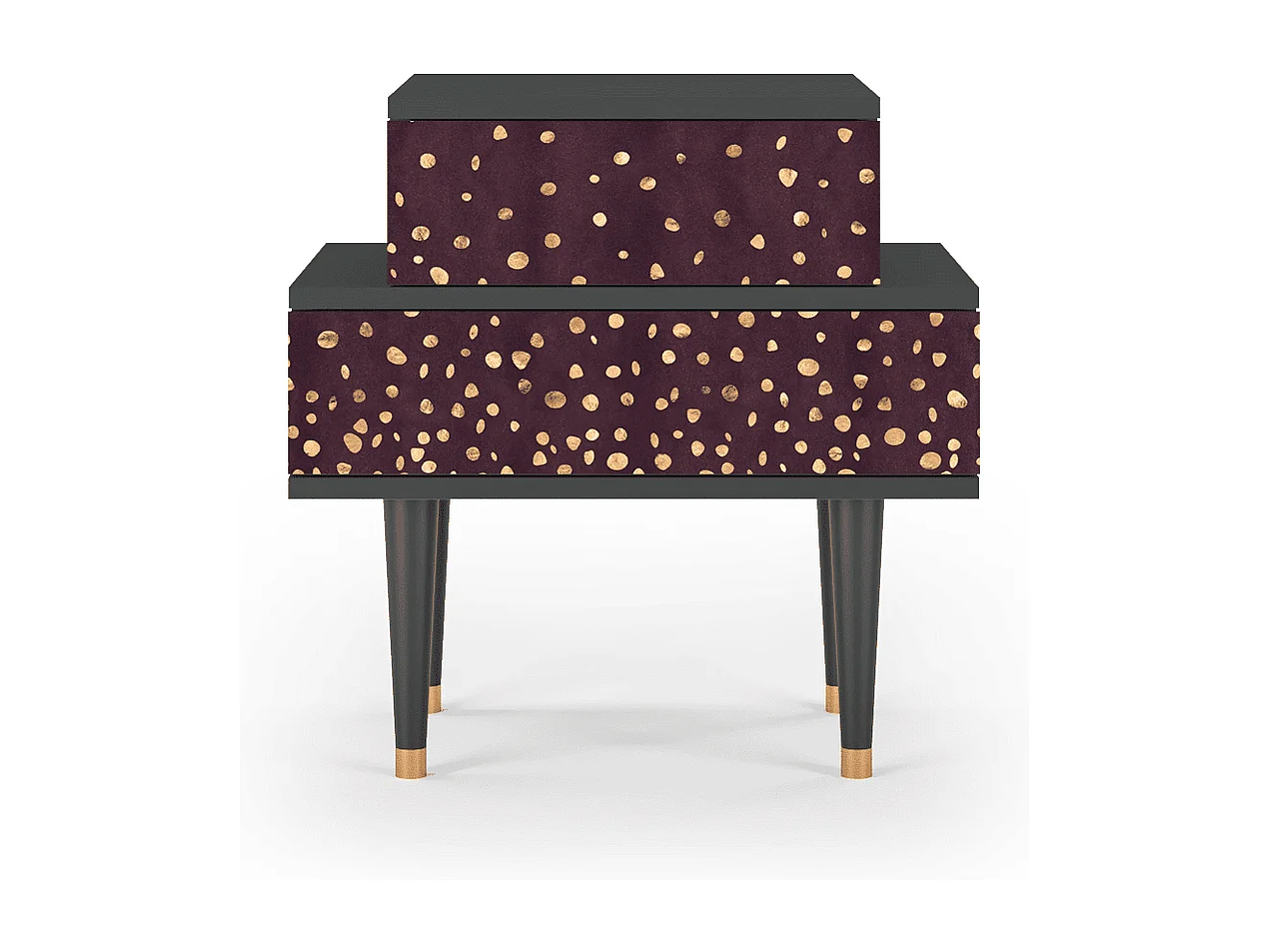 Stolik nocny - 58х58х41 cm - NS1 - Glowworms, Antracyt