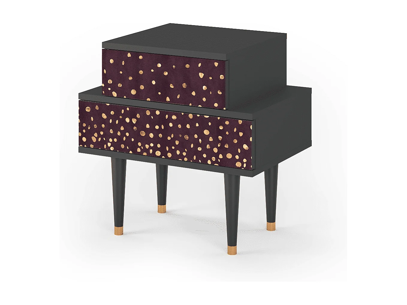 Stolik nocny - 58х58х41 cm - NS1 - Glowworms, Antracyt