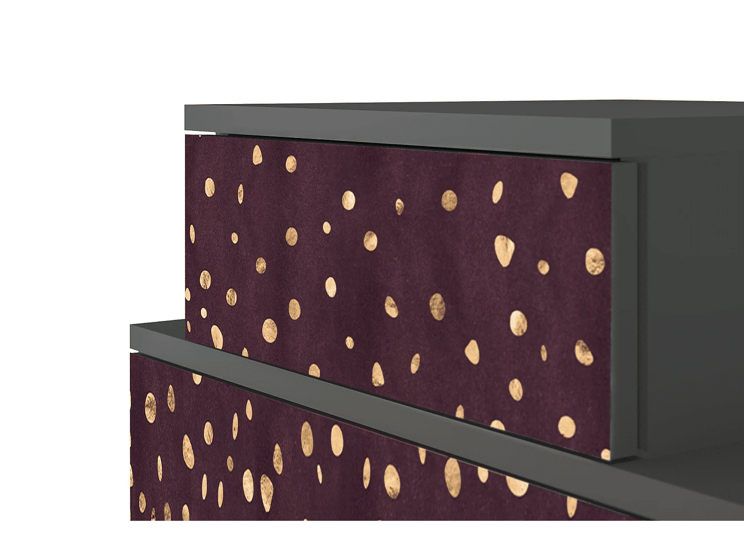 Stolik nocny - 58х58х41 cm - NS1 - Glowworms, Antracyt