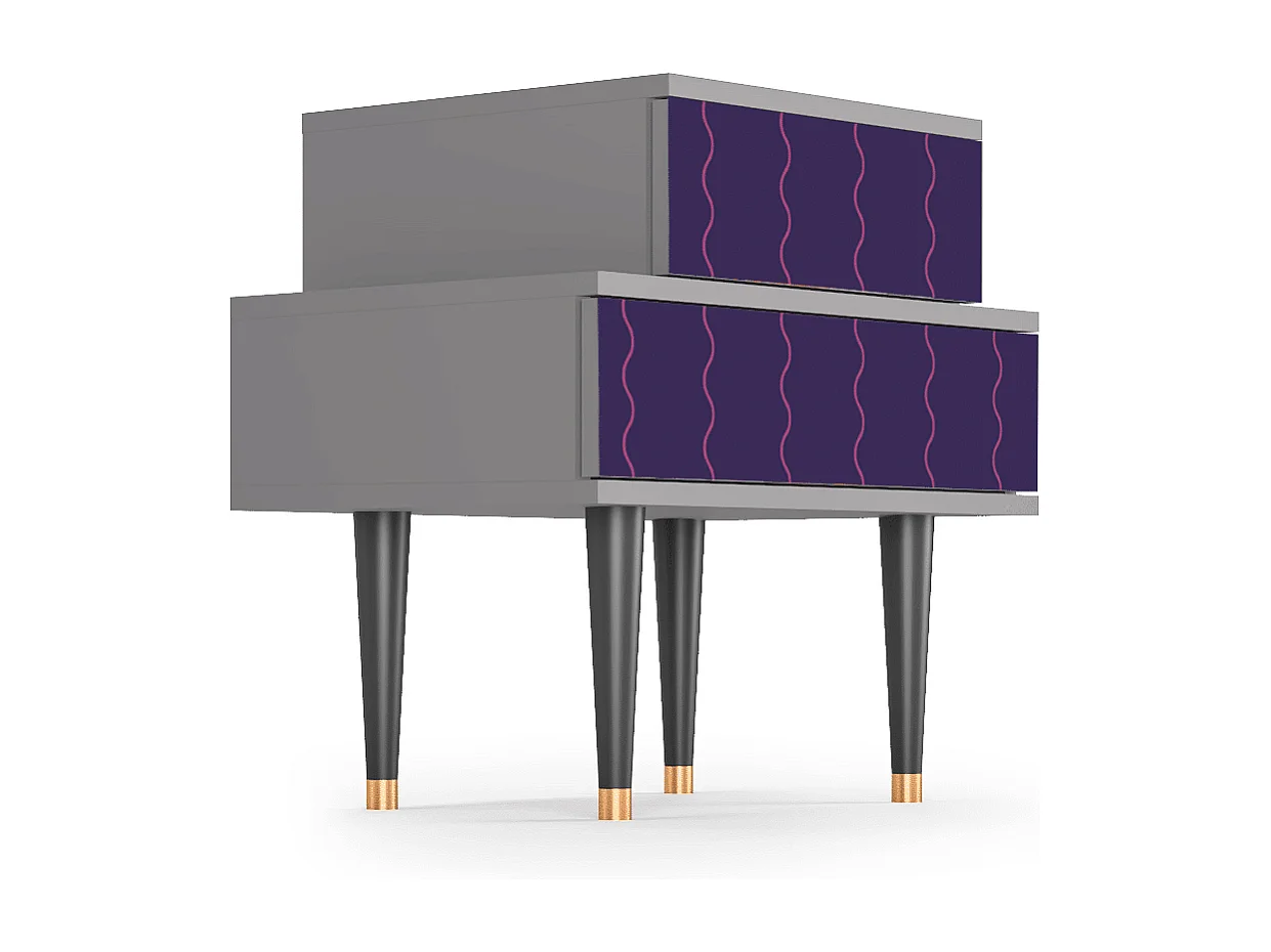 Stolik nocny - 58х58х41 cm - NS1 - Grape Maccaroni, Szary