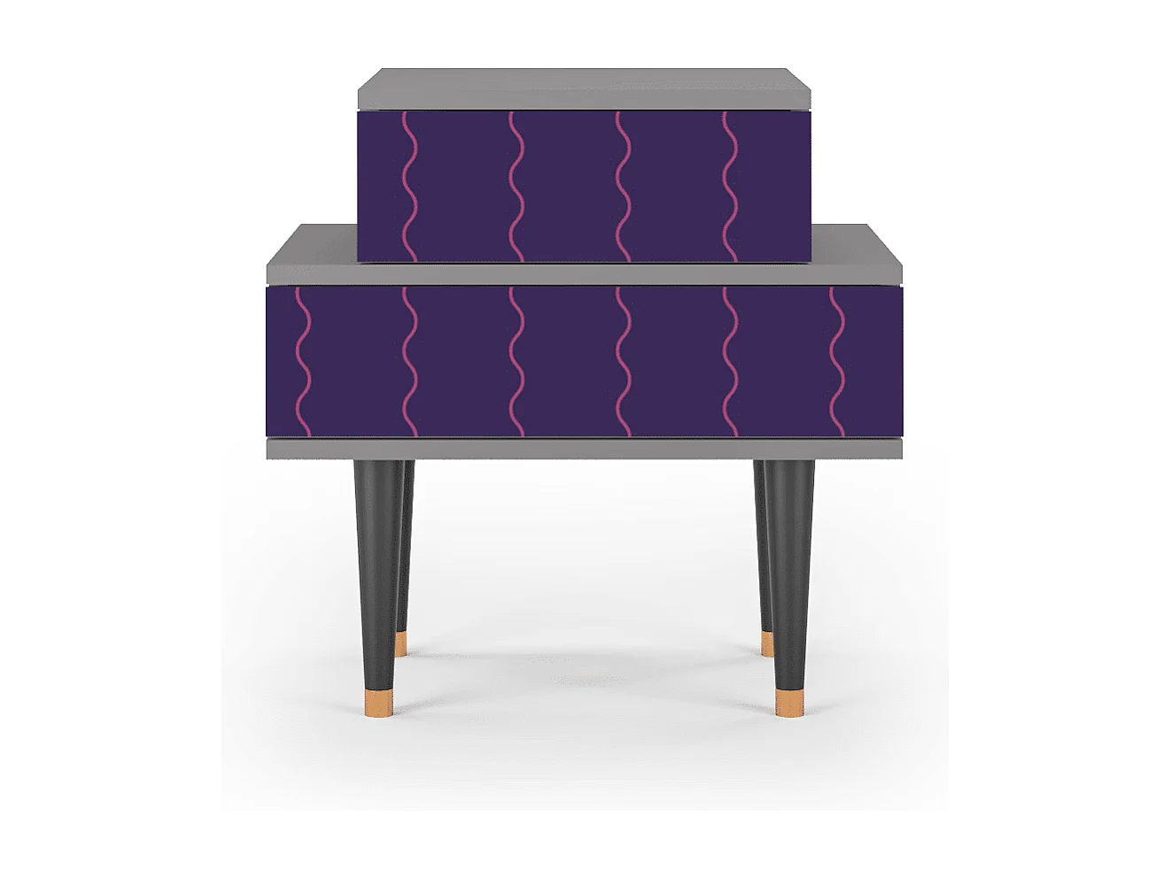 Criado-mudo - 58х58х41 cm - NS1 - Grape Maccaroni, Cinza