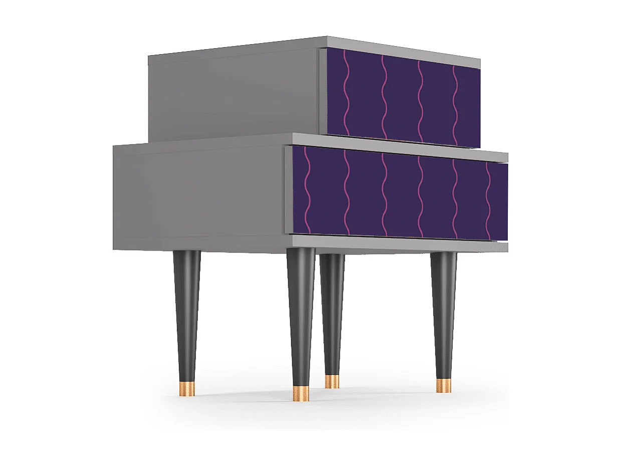 Stolik nocny - 58х58х41 cm - NS1 - Grape Maccaroni, Szary