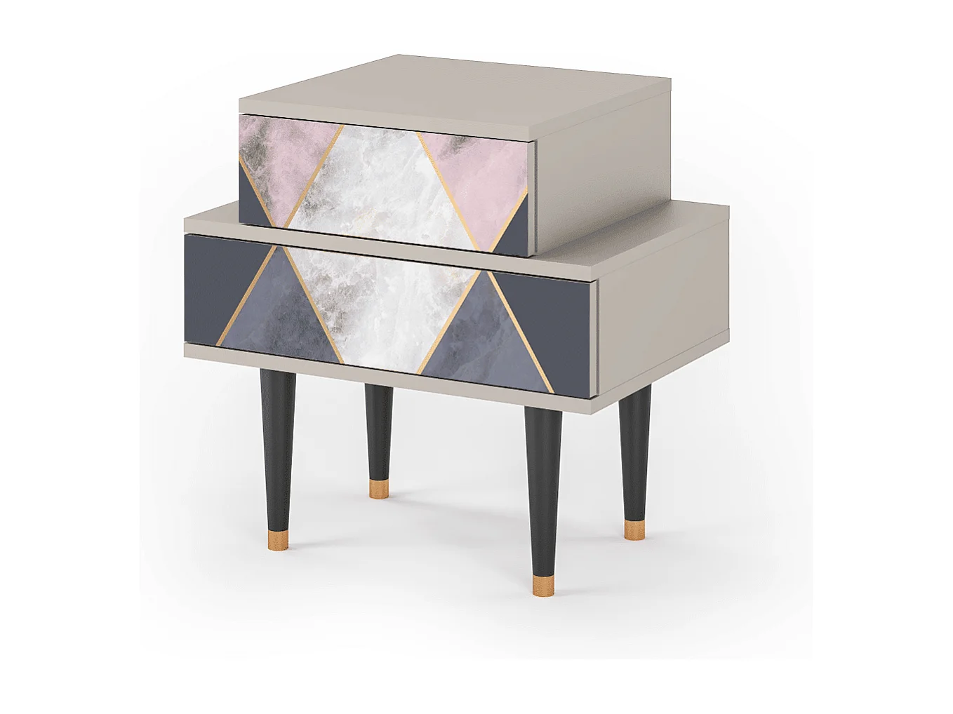 Stolik nocny - 58х58х41 cm - NS1 - Ideal Harmony, Piaskowy