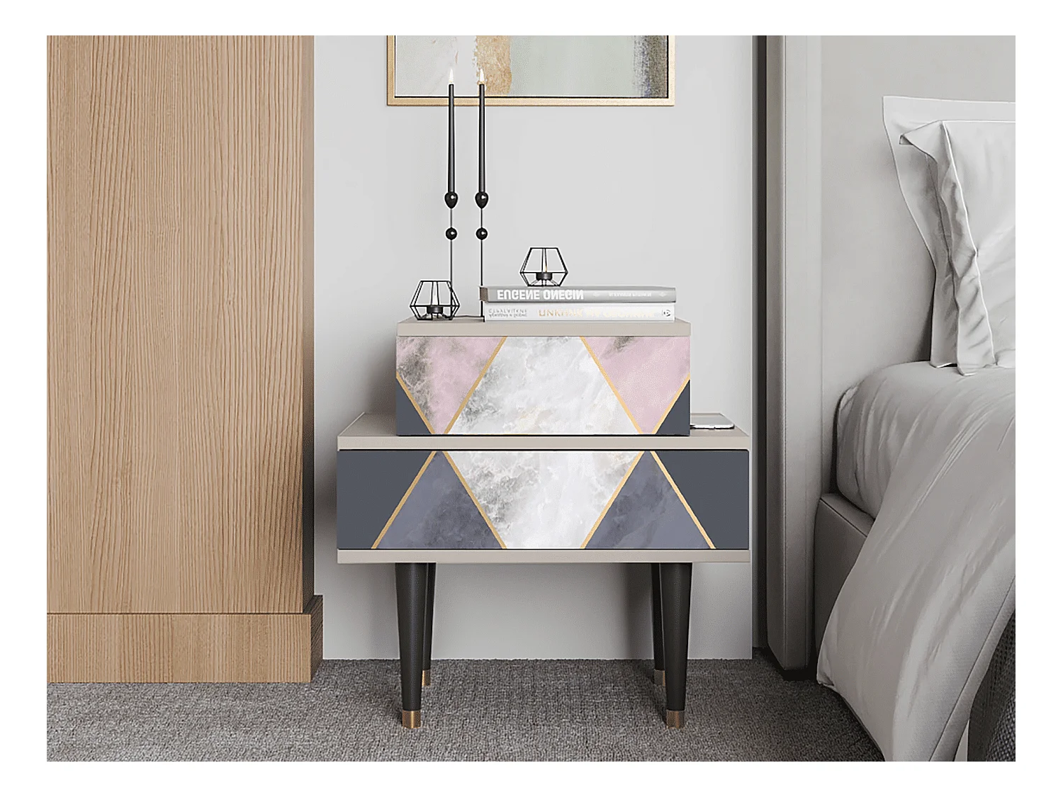 Table de nuit - 58х58х41 cm - NS1 - Ideal Harmony, Sable