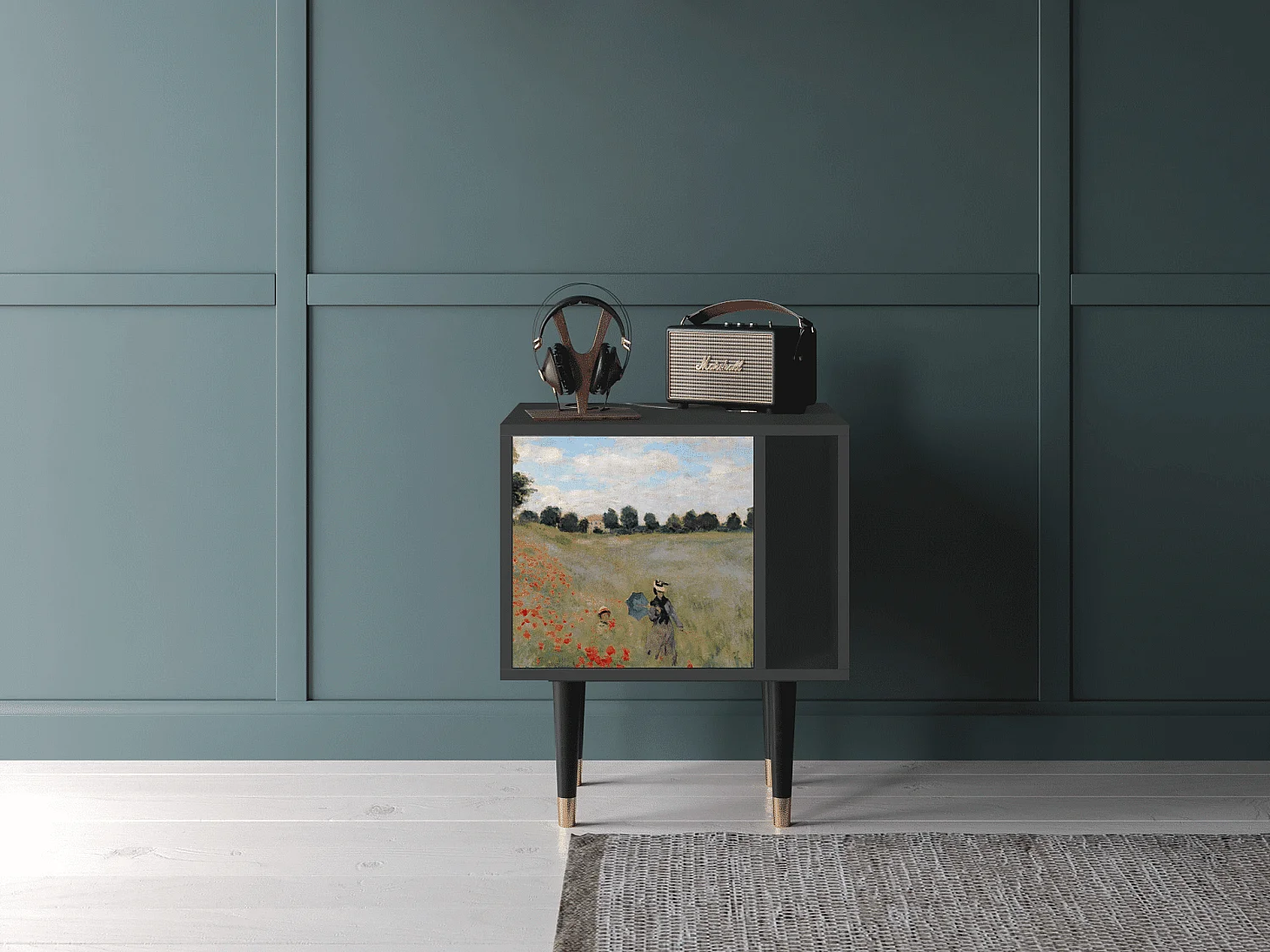 Table de nuit - 57х69х48 cm - S2 - The Poppy Field   , Anthracite