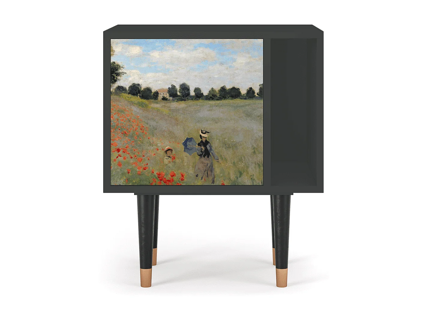 Table de nuit - 57х69х48 cm - S2 - The Poppy Field   , Anthracite