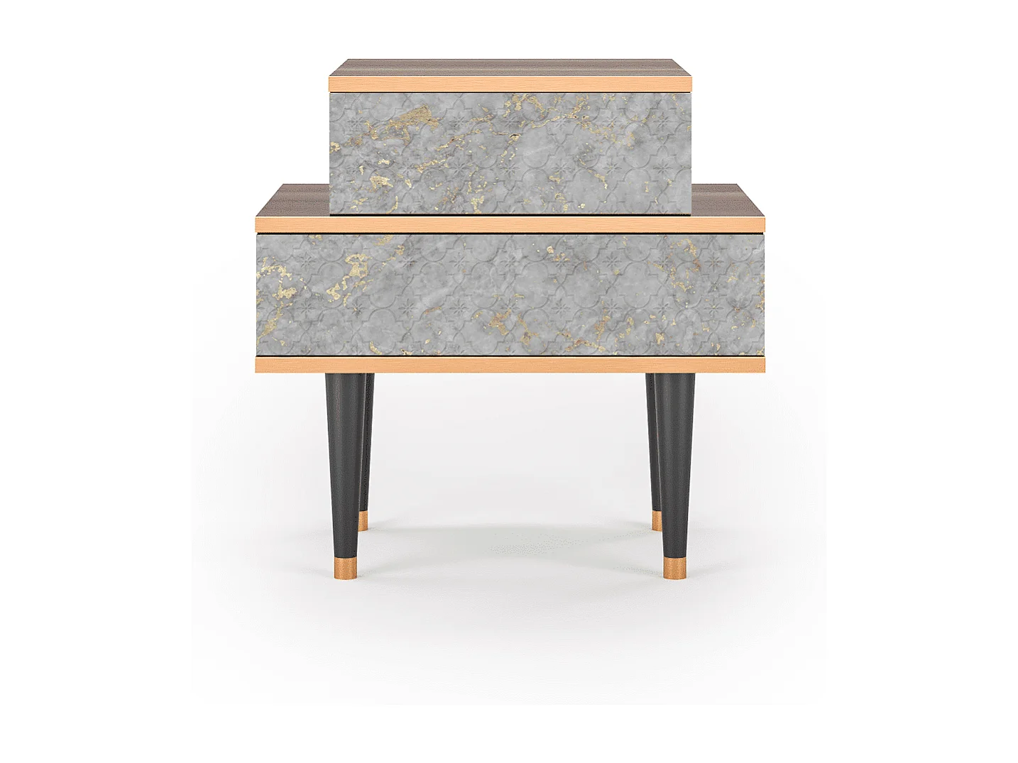 Stolik nocny - 58х58х41 cm - NS1 - Mariana Trench, Orzech