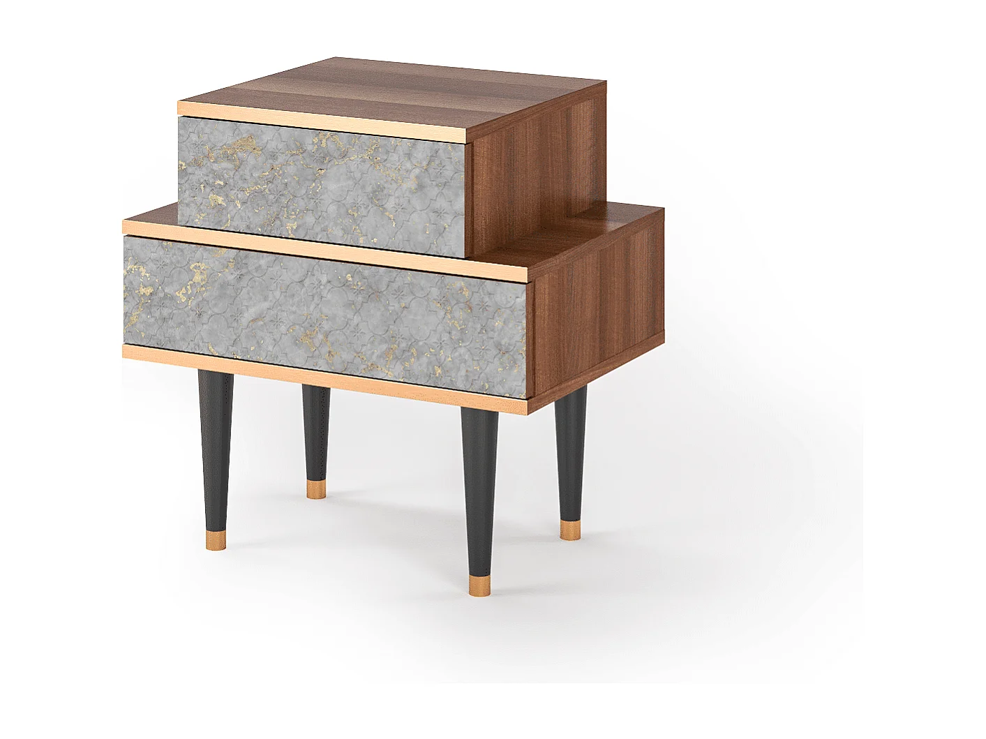 Stolik nocny - 58х58х41 cm - NS1 - Mariana Trench, Orzech