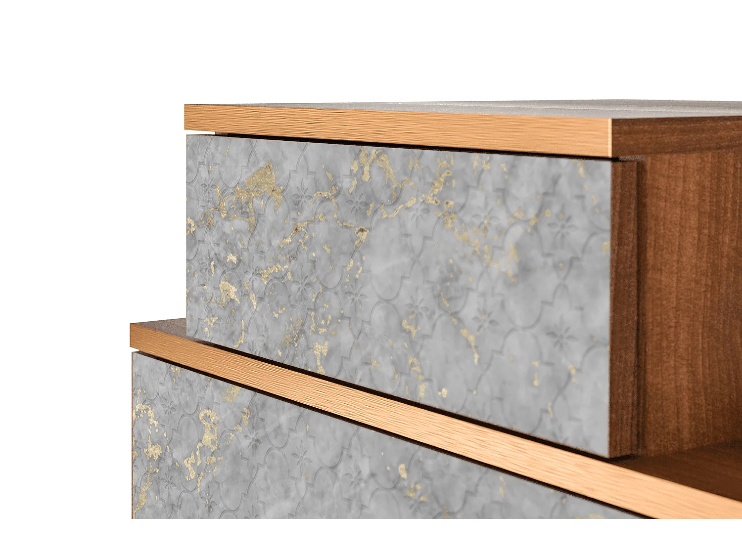 Stolik nocny - 58х58х41 cm - NS1 - Mariana Trench, Orzech