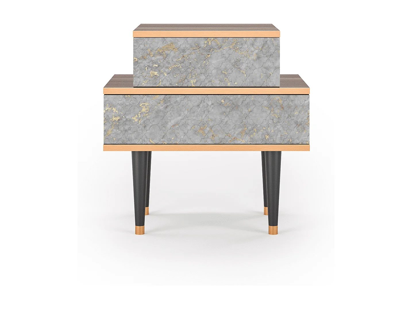 Stolik nocny - 58х58х41 cm - NS1 - Mariana Trench, Orzech