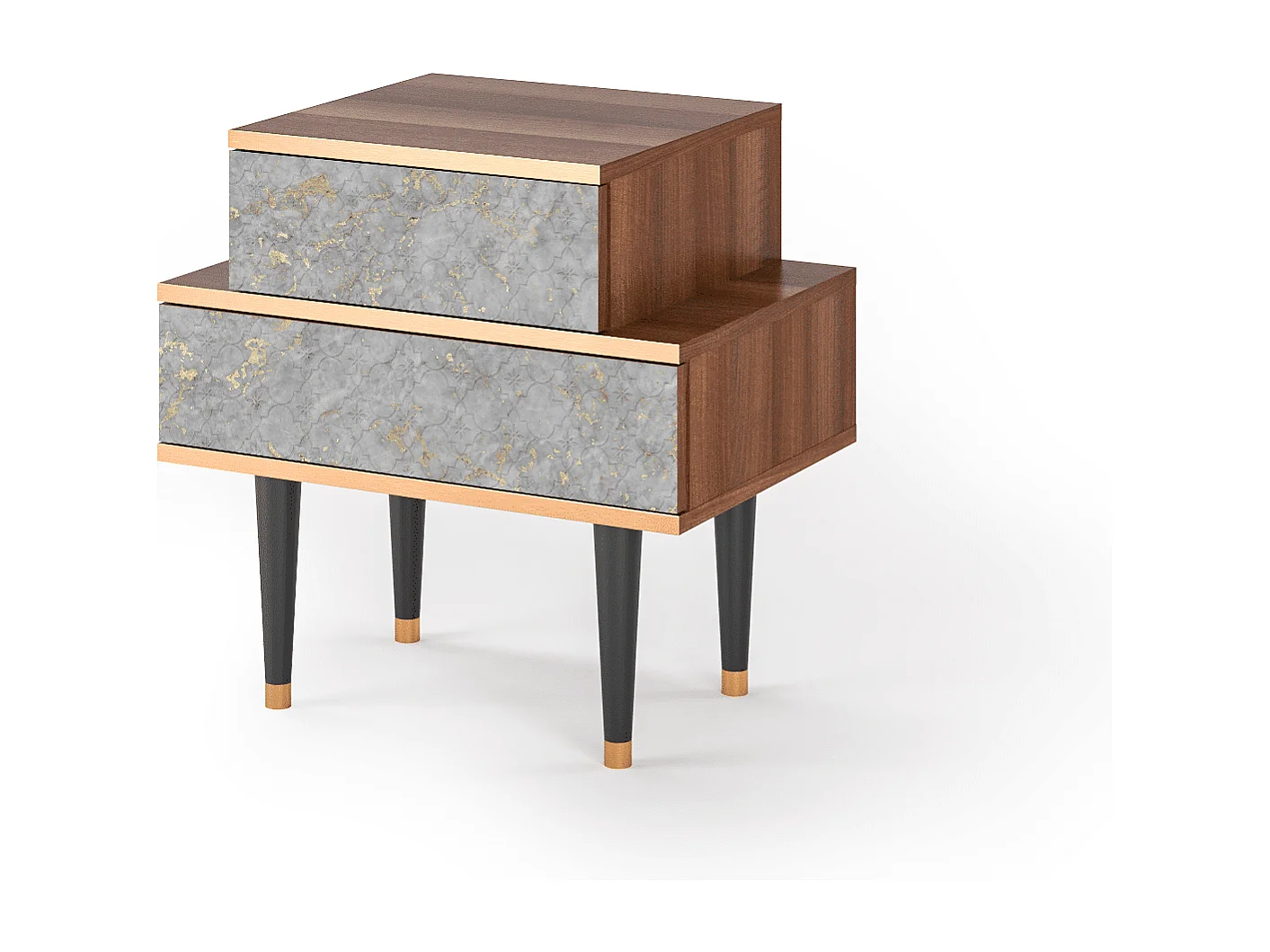 Stolik nocny - 58х58х41 cm - NS1 - Mariana Trench, Orzech