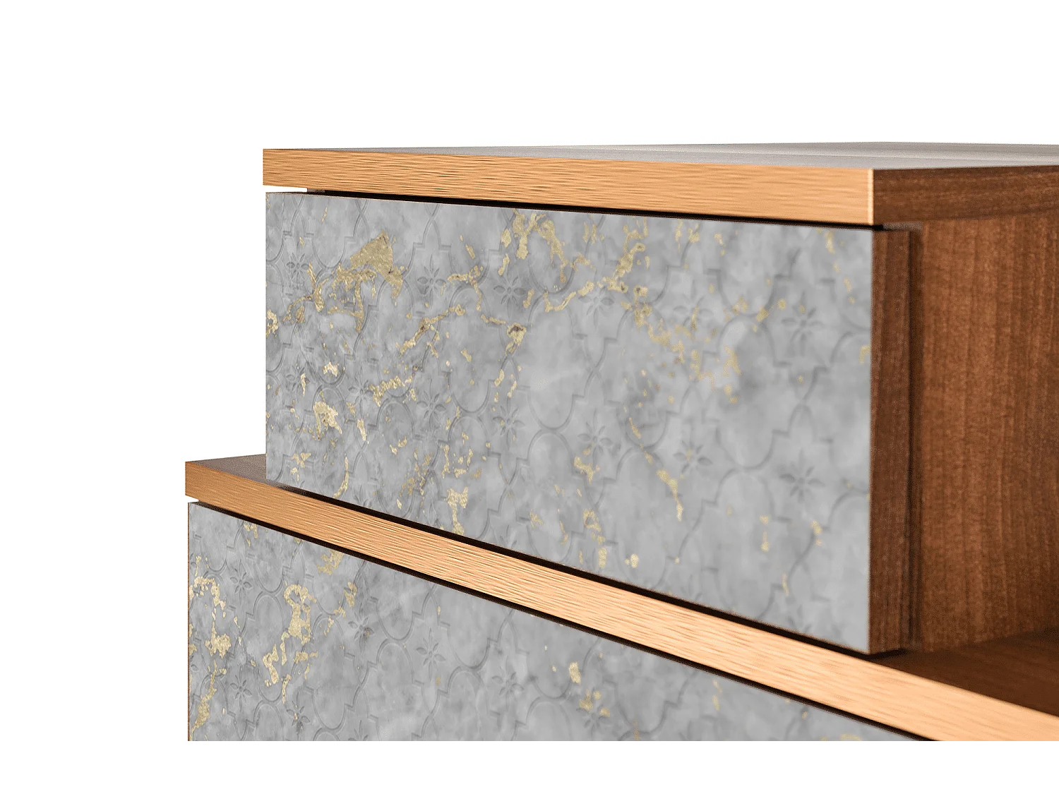 Stolik nocny - 58х58х41 cm - NS1 - Mariana Trench, Orzech