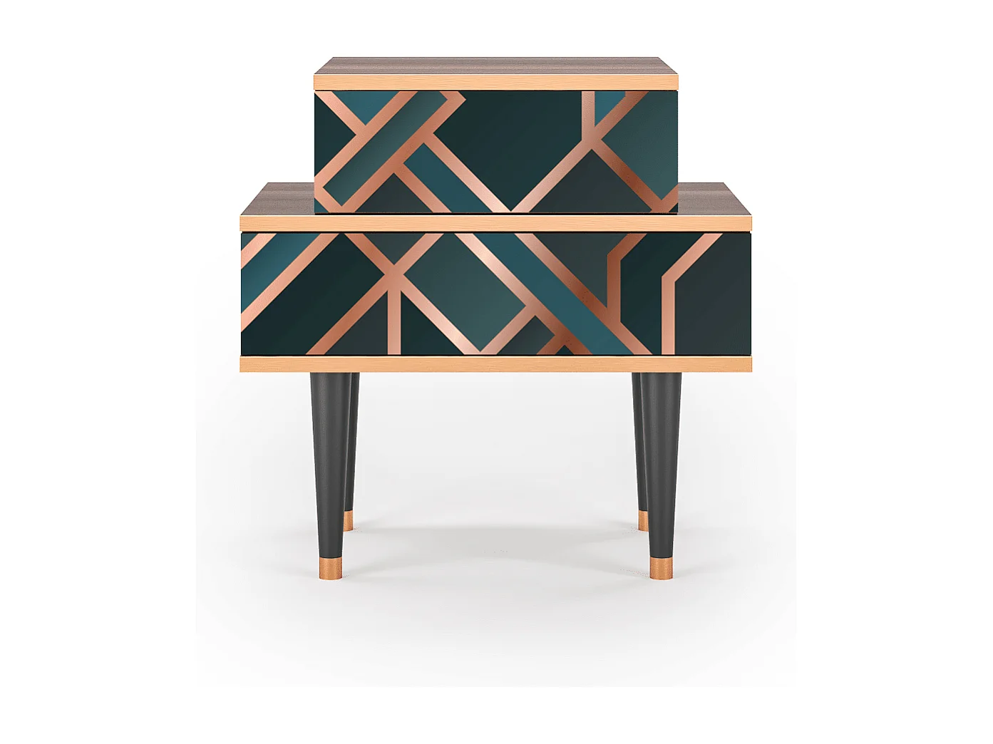 Stolik nocny - 58х58х41 cm - NS1 - Bronze Crossroad, Orzech