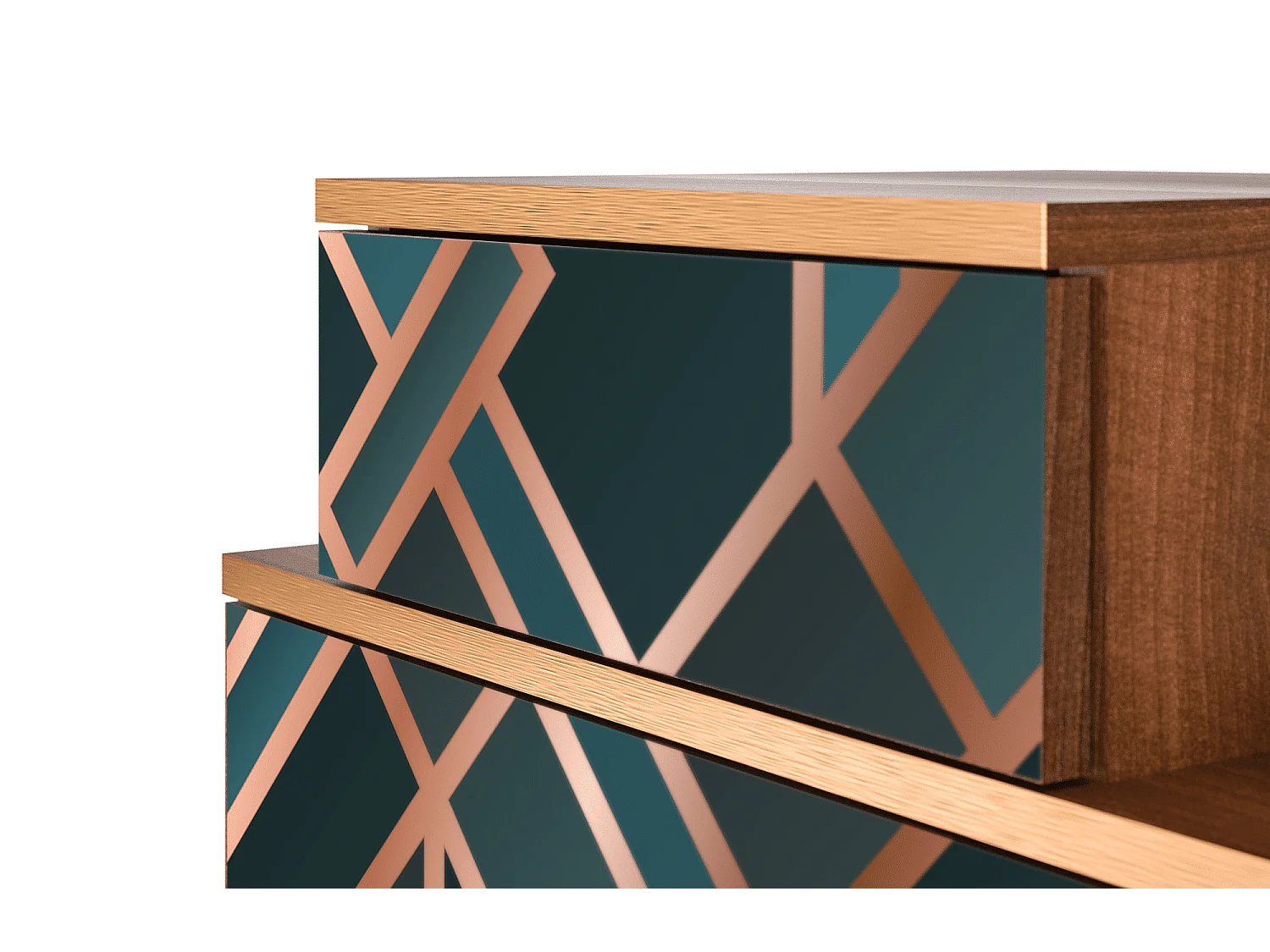 Stolik nocny - 58х58х41 cm - NS1 - Bronze Crossroad, Orzech