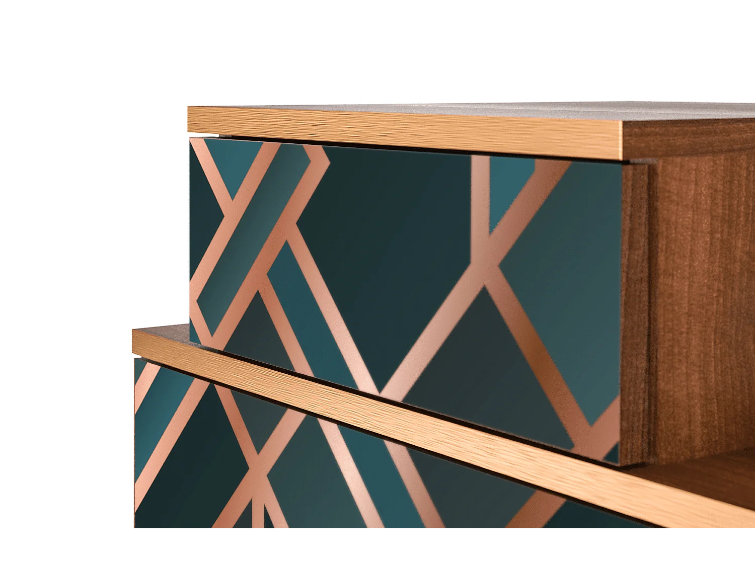 Stolik nocny - 58х58х41 cm - NS1 - Bronze Crossroad, Orzech