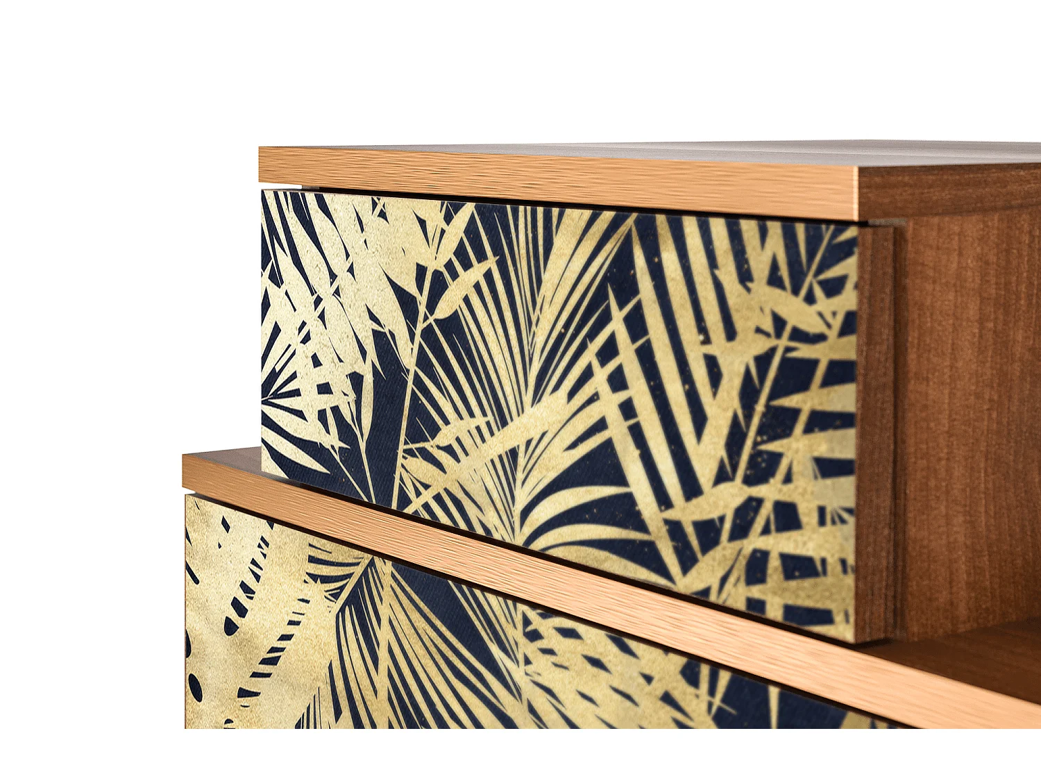 Stolik nocny - 58х58х41 cm - NS1 - Jungle Vibes, Orzech