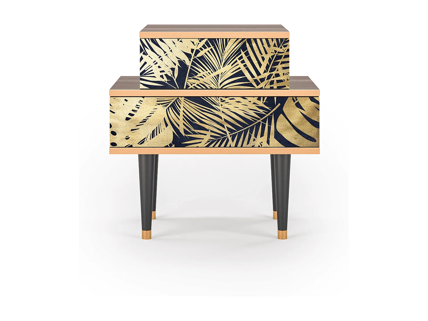 Table de nuit - 58х58х41 cm - NS1 - Jungle Vibes, Noyer
