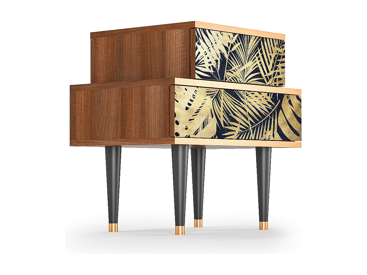 Table de nuit - 58х58х41 cm - NS1 - Jungle Vibes, Noyer