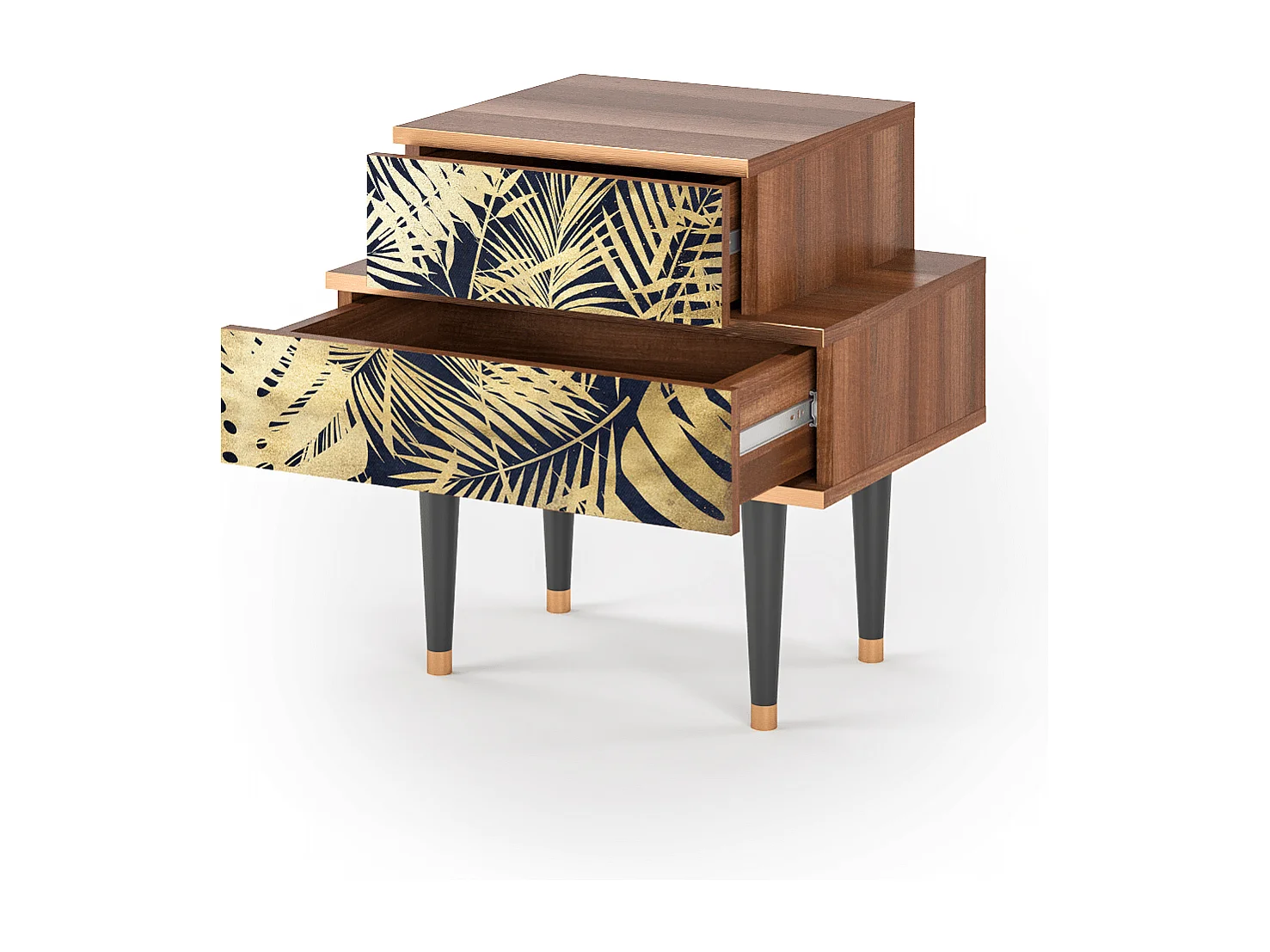 Table de nuit - 58х58х41 cm - NS1 - Jungle Vibes, Noyer