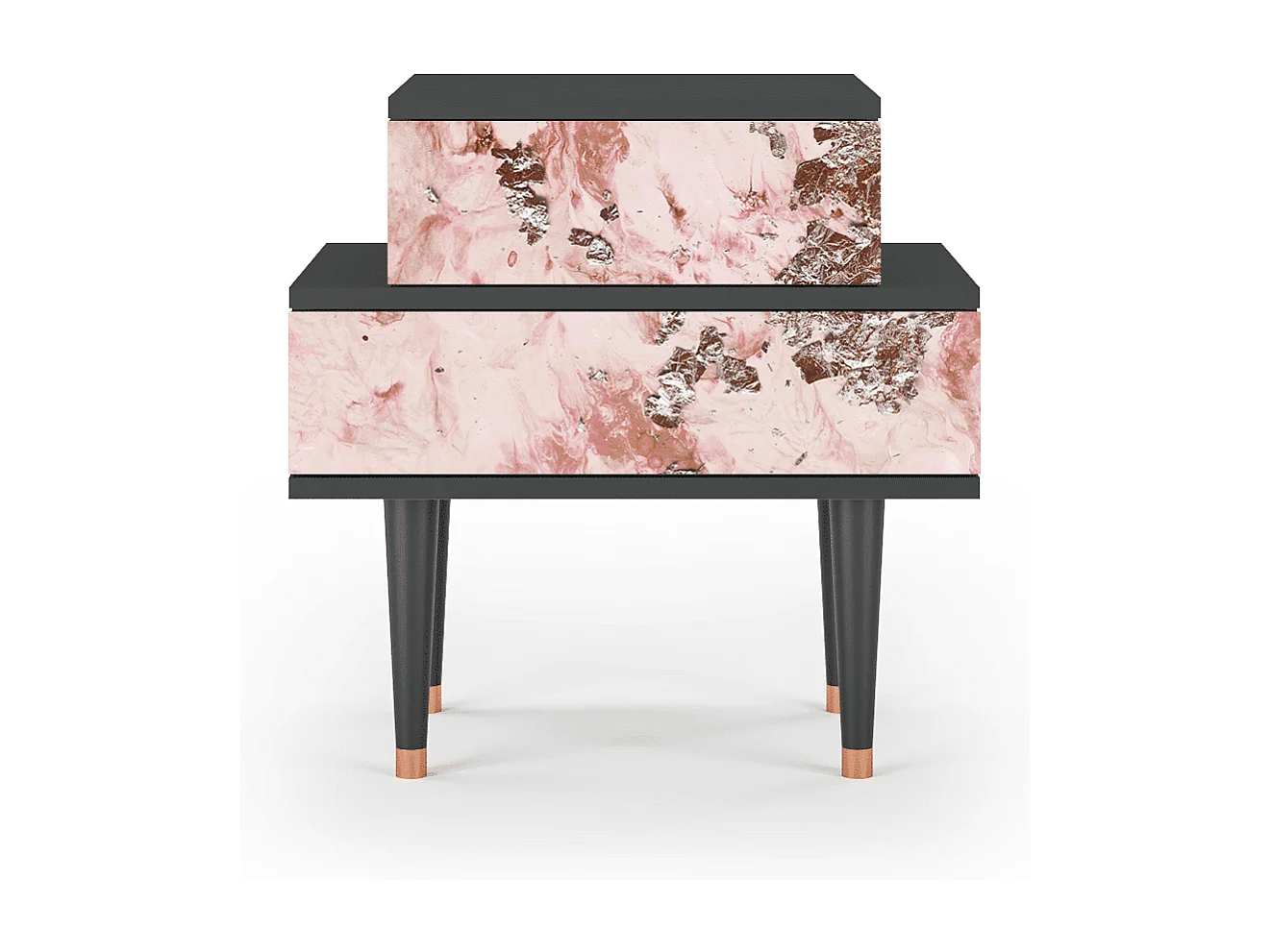 Table de nuit - 58х58х41 cm - NS1 - Cotton Candy, Anthracite