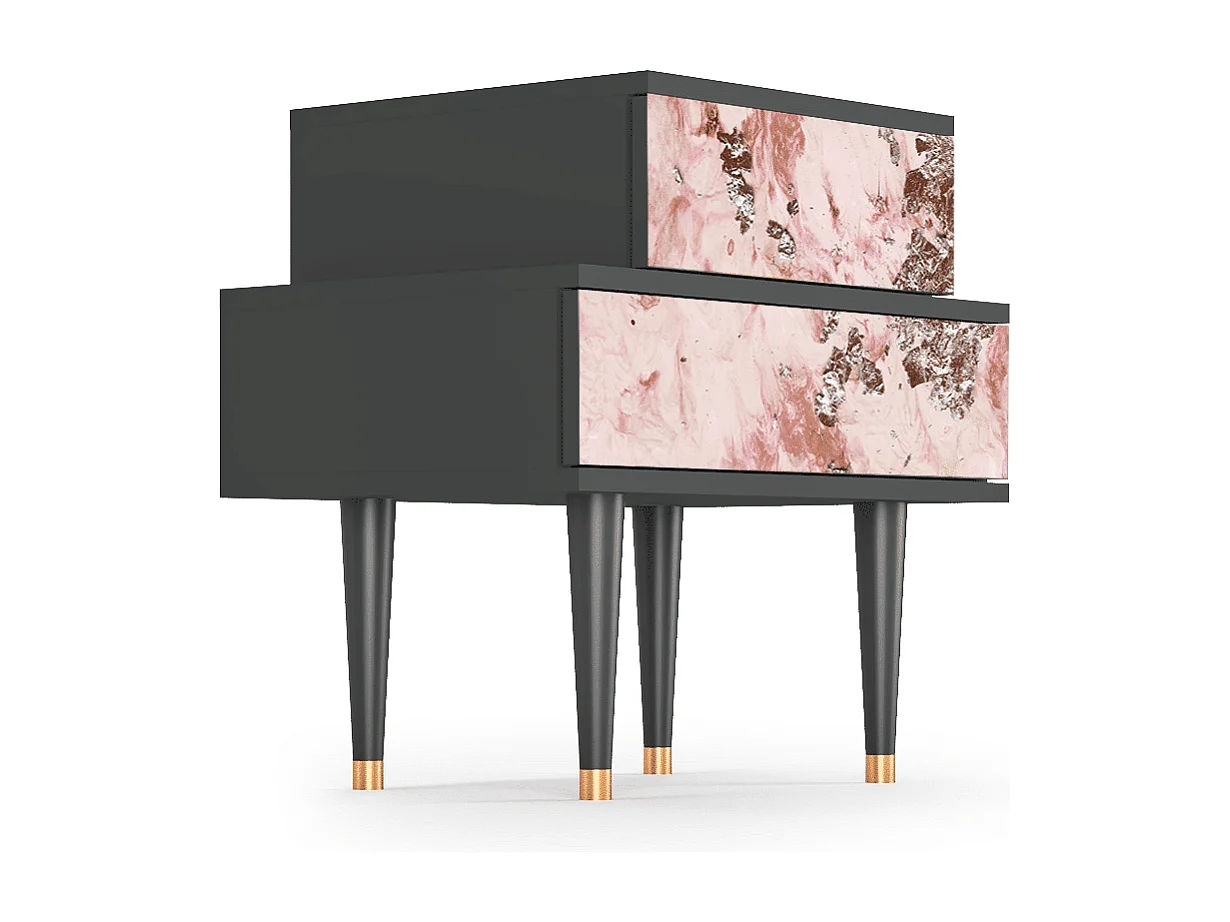 Table de nuit - 58х58х41 cm - NS1 - Cotton Candy, Anthracite