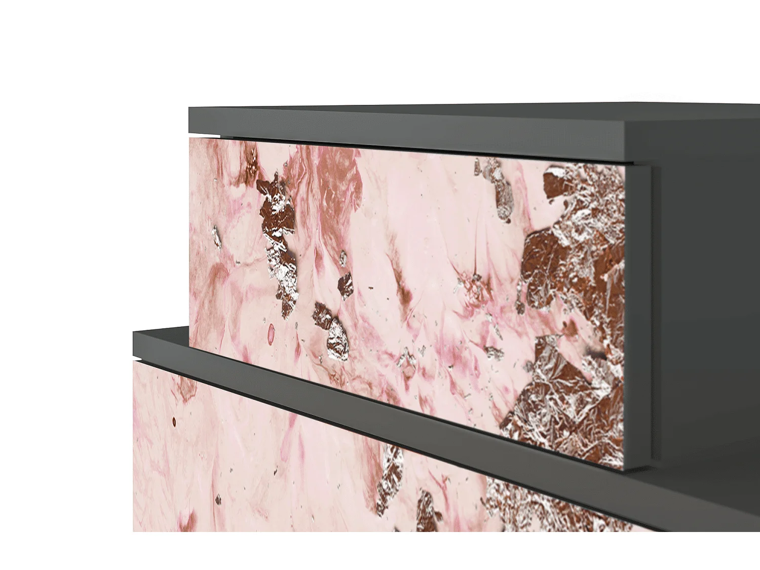 Table de nuit - 58х58х41 cm - NS1 - Cotton Candy, Anthracite