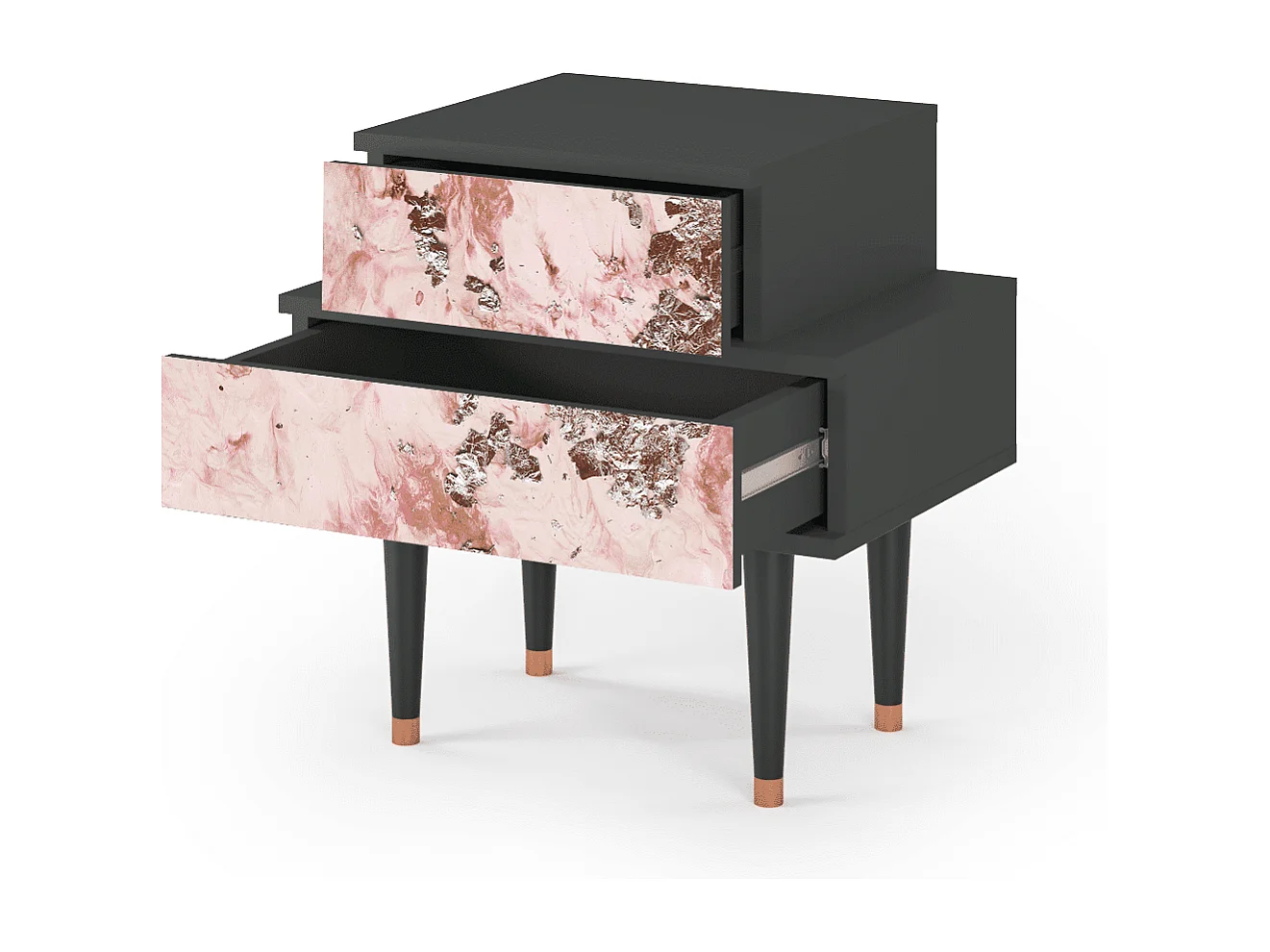 Table de nuit - 58х58х41 cm - NS1 - Cotton Candy, Anthracite