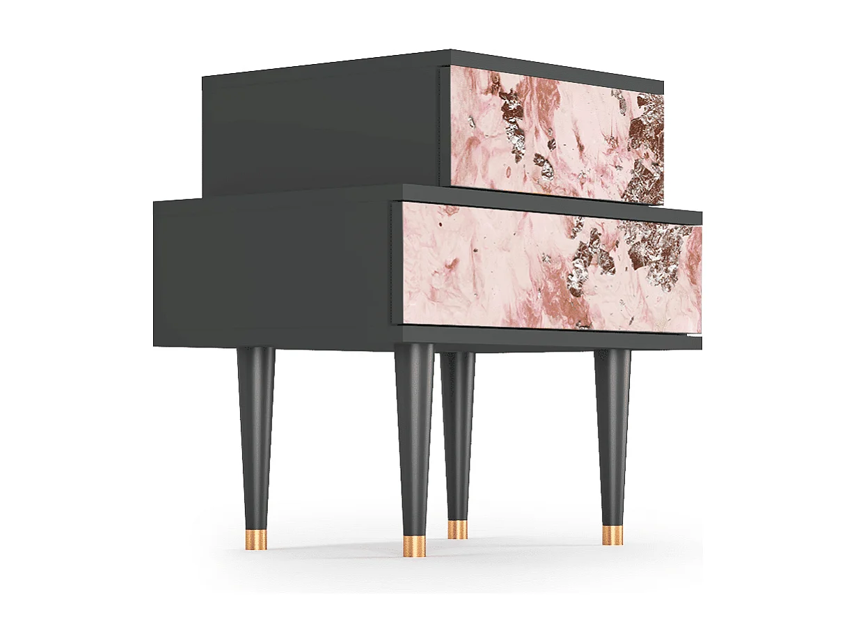 Stolik nocny - 58х58х41 cm - NS1 - Cotton Candy, Antracyt