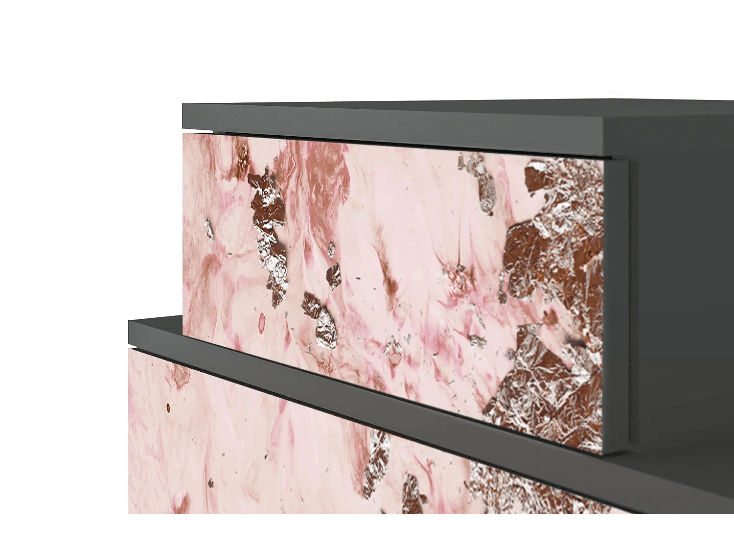 Stolik nocny - 58х58х41 cm - NS1 - Cotton Candy, Antracyt