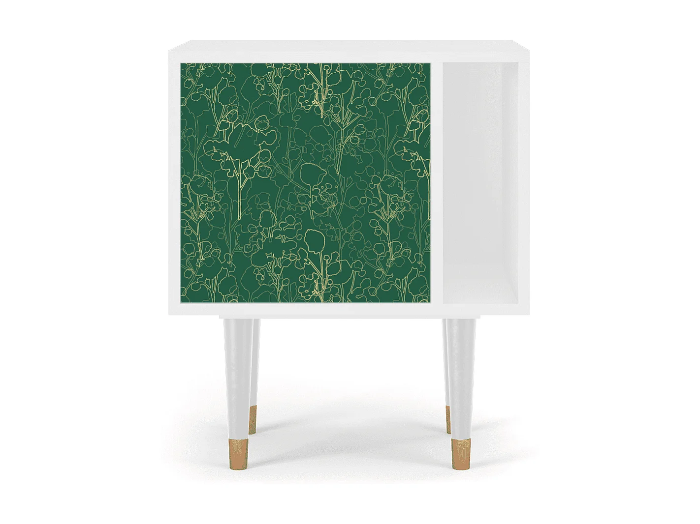 Stolik nocny - 57х69х48 cm - S2 - Emerald Forest, Biały