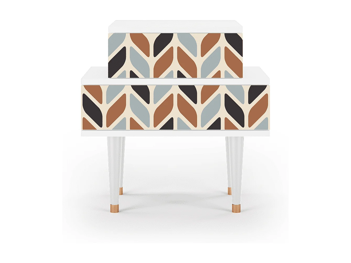 Table de nuit - 58х58х41 cm - NS1 - Beige Laure, Blanc