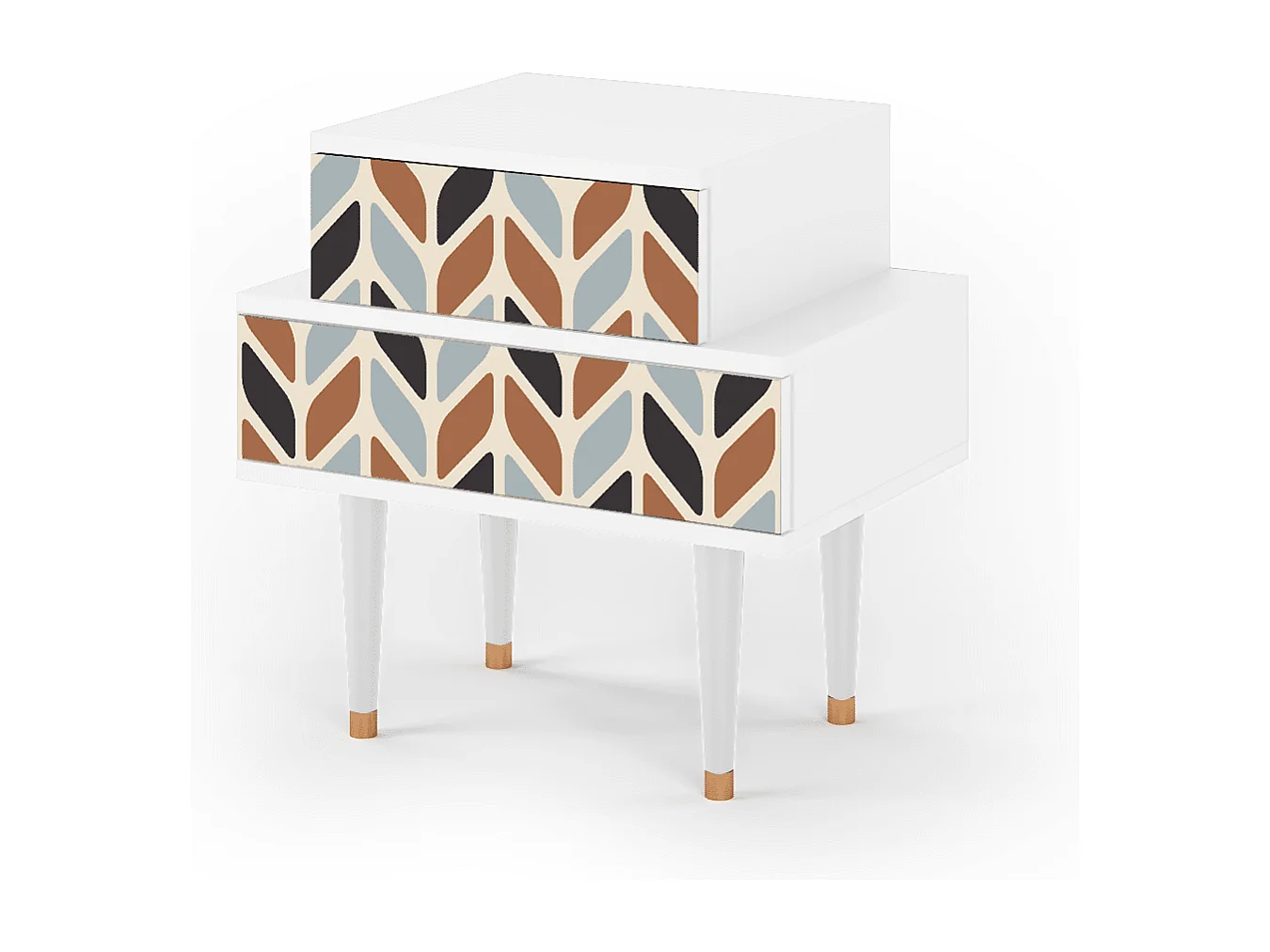 Table de nuit - 58х58х41 cm - NS1 - Beige Laure, Blanc