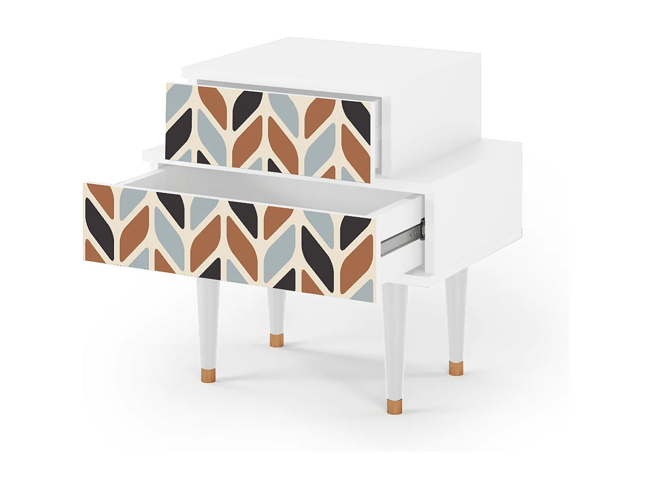 Criado-mudo - 58х58х41 cm - NS1 - Beige Laure, Branco