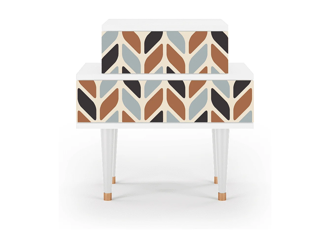 Nachtkastje - 58х58х41 cm - NS1 - Beige Laure, Wit