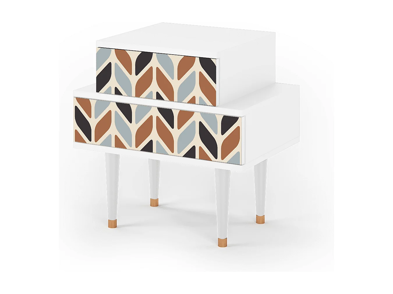 Nachtkastje - 58х58х41 cm - NS1 - Beige Laure, Wit