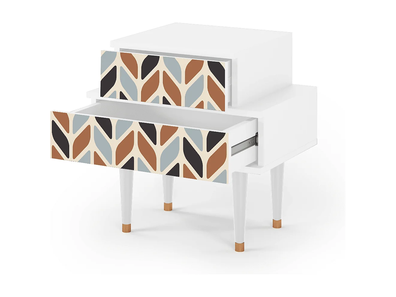 Nachtkastje - 58х58х41 cm - NS1 - Beige Laure, Wit