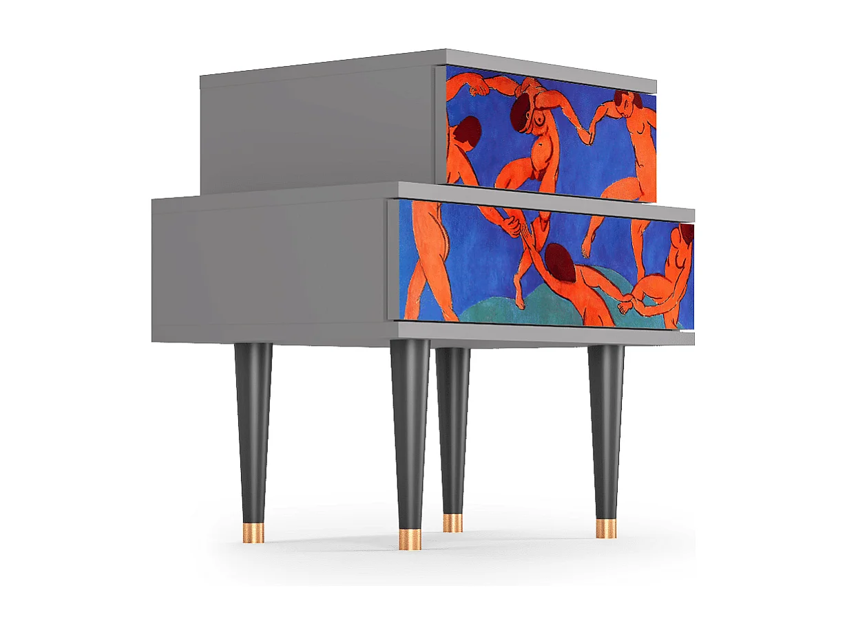 Stolik nocny - 58х58х41 cm - NS1 - The Dance by Matisse , Szary