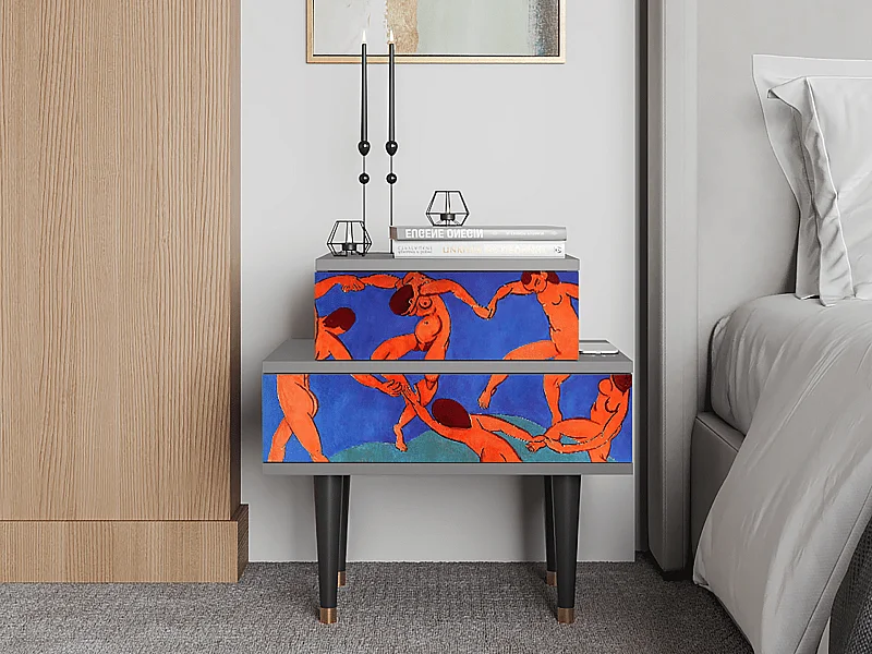 Stolik nocny - 58х58х41 cm - NS1 - The Dance by Matisse , Szary