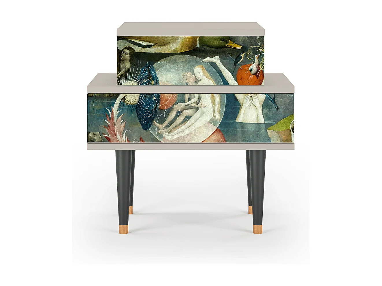 Stolik nocny - 58х58х41 cm - NS1 - The Garden Of by Bosch, Piaskowy