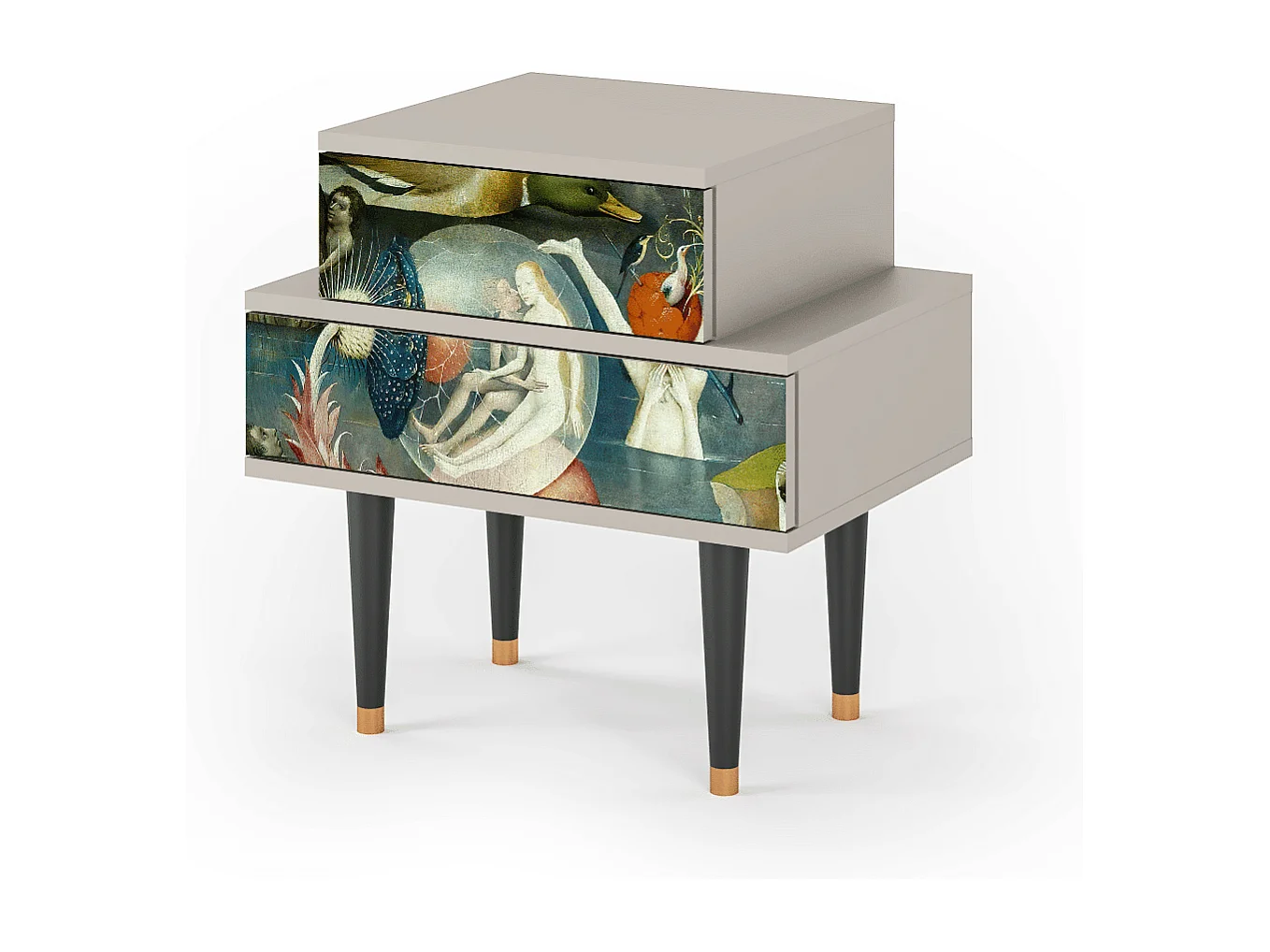 Stolik nocny - 58х58х41 cm - NS1 - The Garden Of by Bosch, Piaskowy