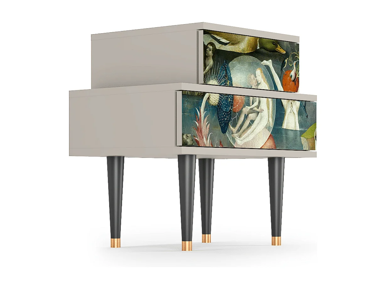 Stolik nocny - 58х58х41 cm - NS1 - The Garden Of by Bosch, Piaskowy