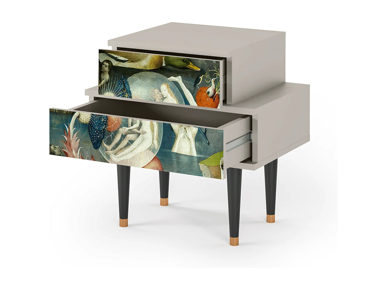 Stolik nocny - 58х58х41 cm - NS1 - The Garden Of by Bosch, Piaskowy