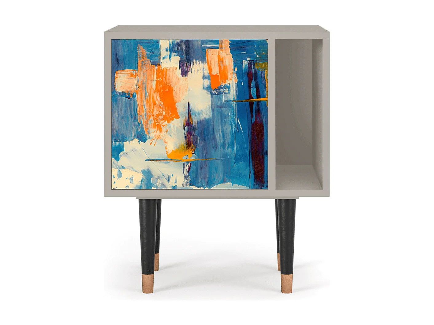 Stolik nocny - 57х69х48 cm - S2 - Abstract Expressionism, Piaskowy