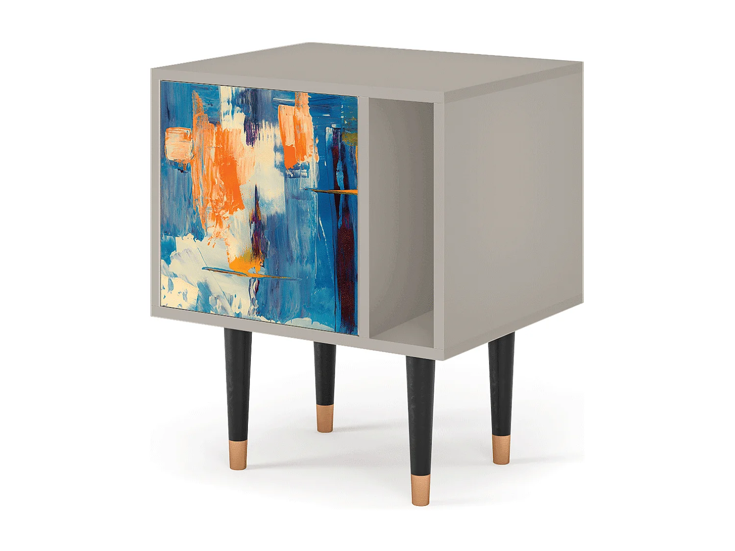 Stolik nocny - 57х69х48 cm - S2 - Abstract Expressionism, Piaskowy