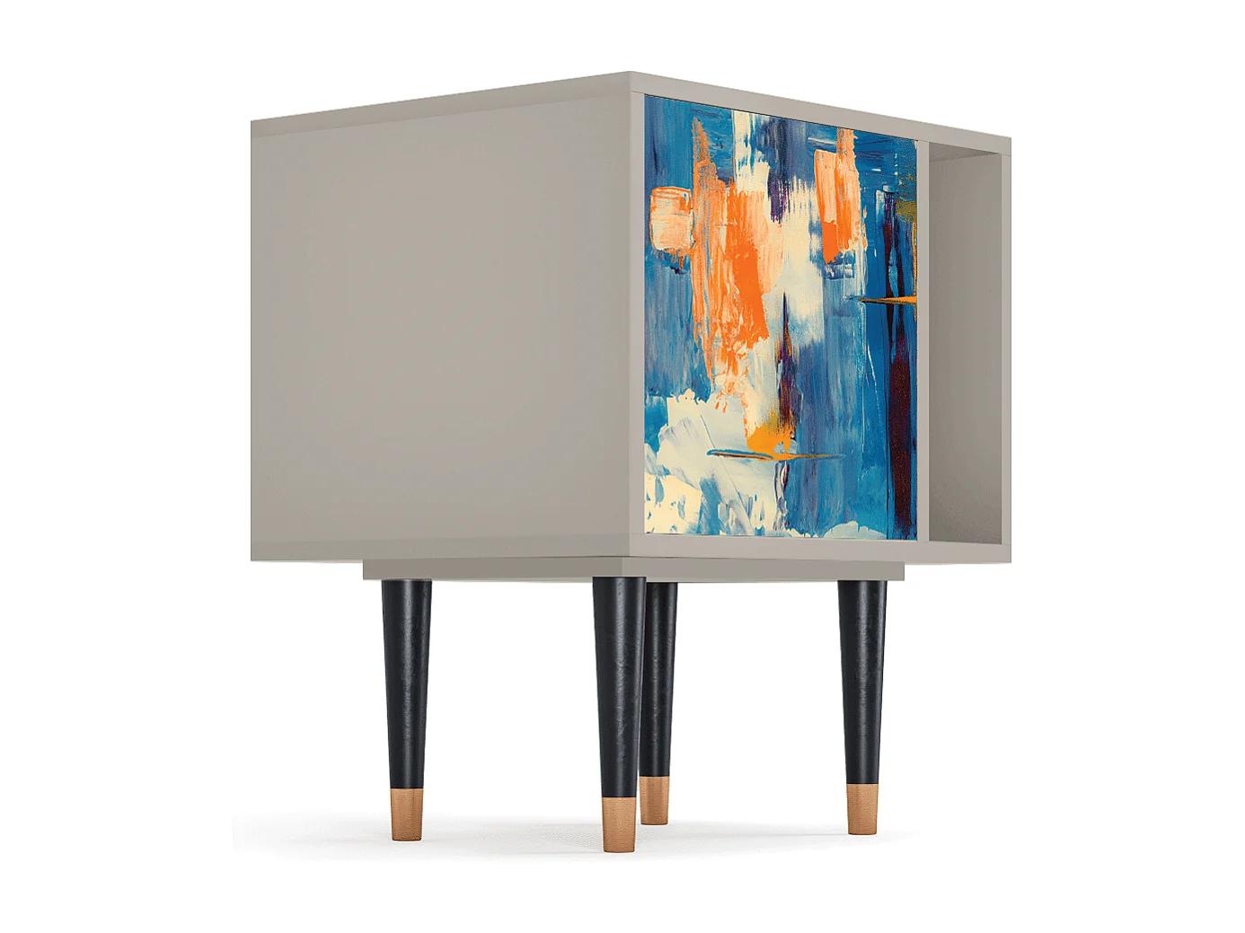 Stolik nocny - 57х69х48 cm - S2 - Abstract Expressionism, Piaskowy