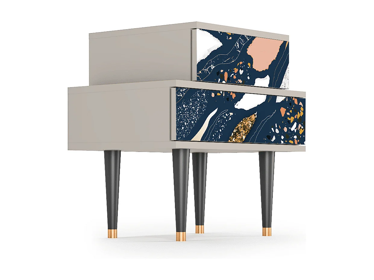 Stolik nocny - 58х58х41 cm - NS1 - Nude Iceberg, Piaskowy