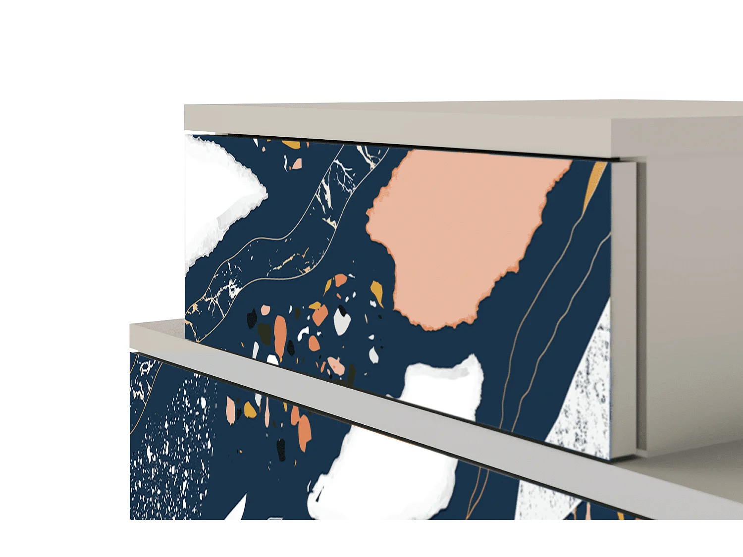 Stolik nocny - 58х58х41 cm - NS1 - Nude Iceberg, Piaskowy