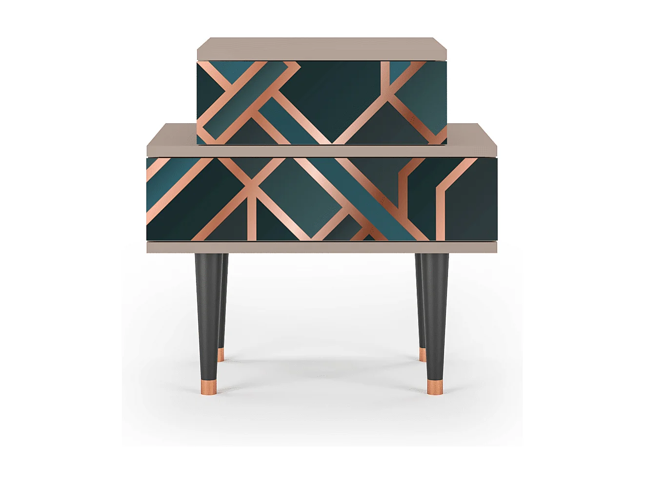 Stolik nocny - 58х58х41 cm - NS1 - Bronze Crossroad, Latte