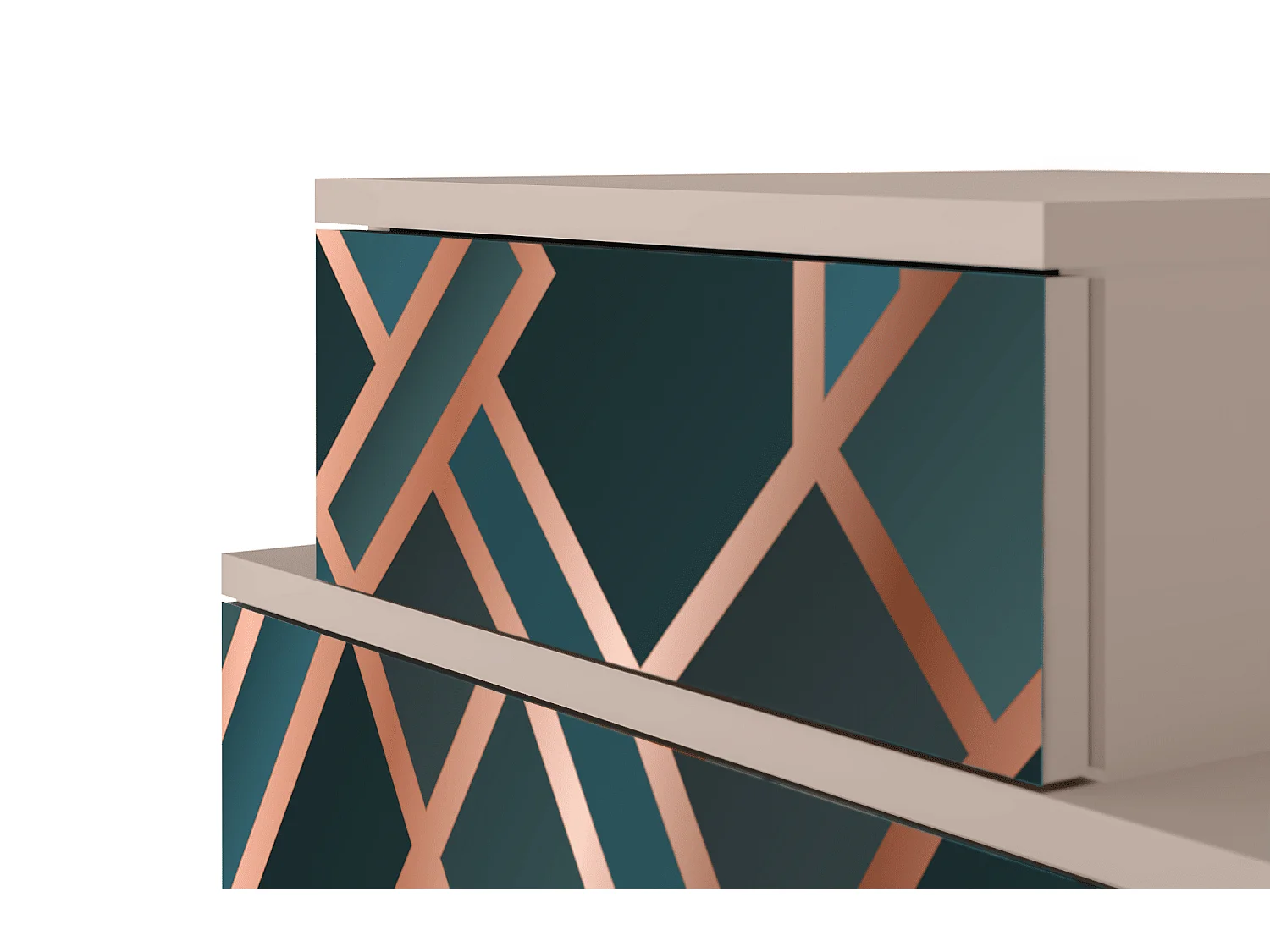 Stolik nocny - 58х58х41 cm - NS1 - Bronze Crossroad, Latte